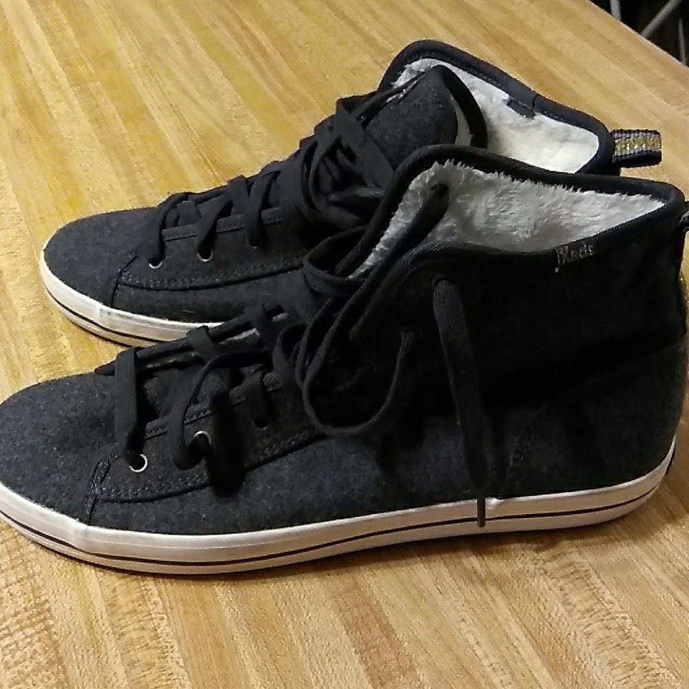 Keds High Top Sneakers Wool Faux Fur Inner 9.5